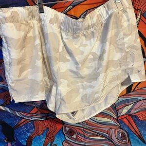 Beige Camouflage Athletic Shorts